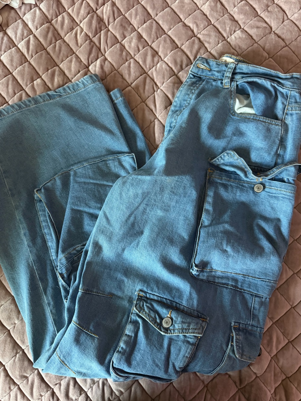 Women’s Wide Leg Flare Jeans in Light Blue